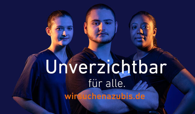 Drei junge Menschen auf dunklem Hintergrund. "Unverzichtbar"