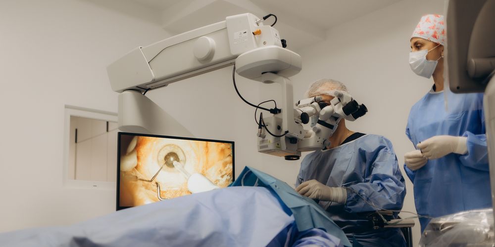 Fachpersonal bei einer OP in der Neurochirurgie. 